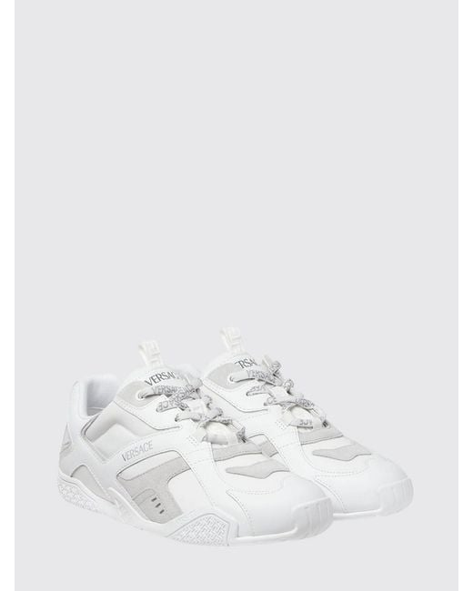 Versace White Galaxia Leather Sneakers for men