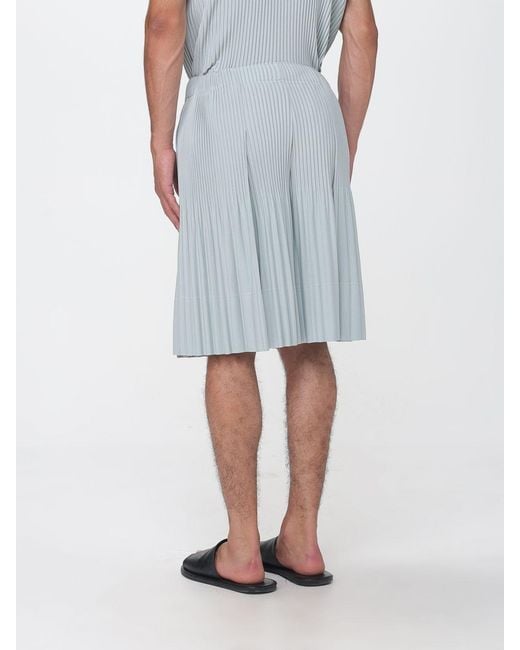 Homme Plissé Issey Miyake Blue Homme Plissé Issey Miyake Knee-Length Pleated Shorts for men