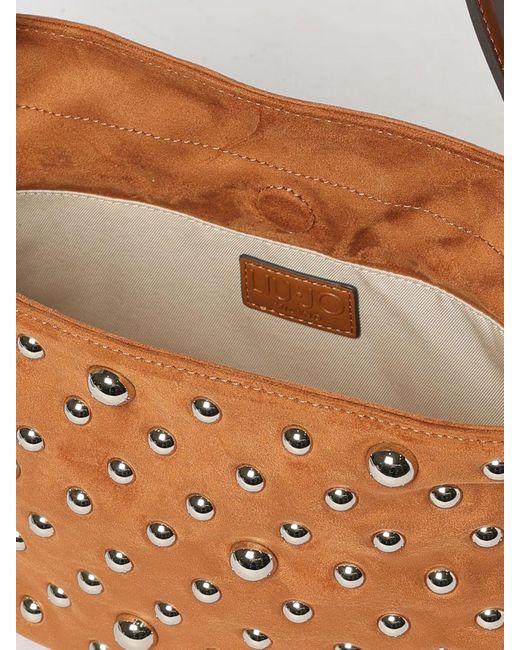 Liu Jo Brown Riccy Faux Suede Bag With Studs