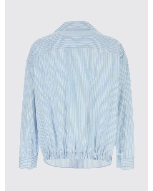 Loewe Blue Striped Cotton Casual Shirt for men