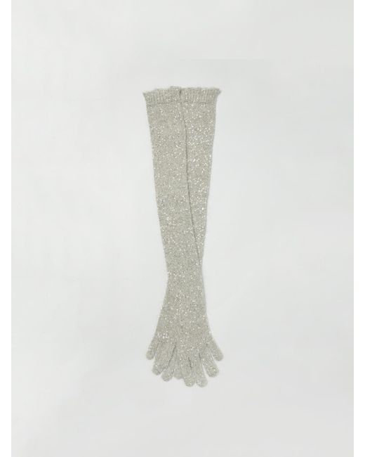 Brunello Cucinelli White Handschuhe Damen