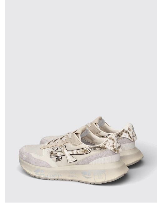Premiata White Lauryn Suede And Mesh Sneakers