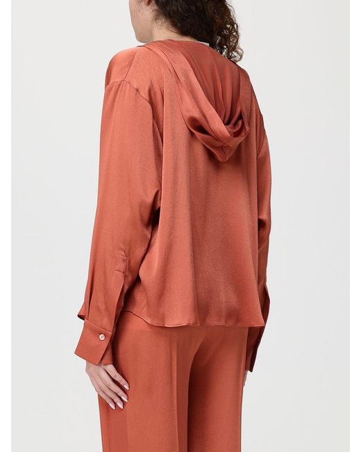 Semicouture Orange Dattero Silk Blend Blouse
