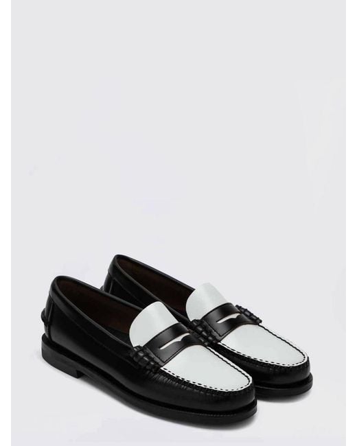 Sebago White Classic Dan Brushed Leather Loafers