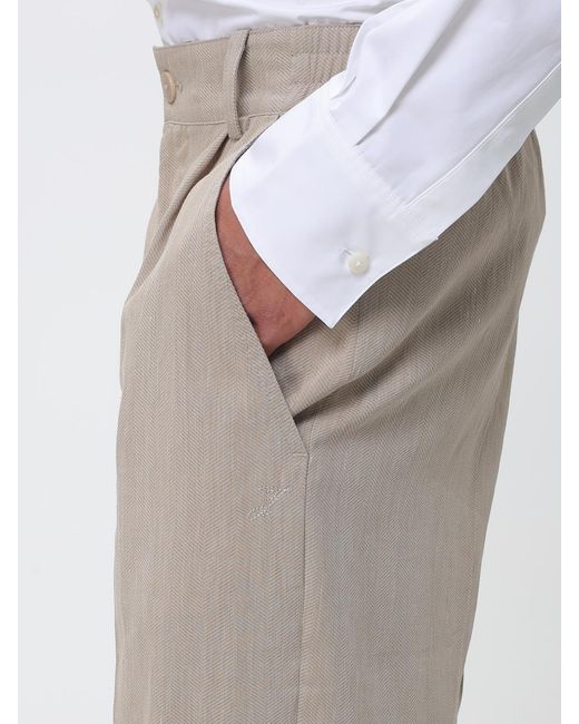 Jacquemus Natural Linen Blend Wide Leg Trousers for men