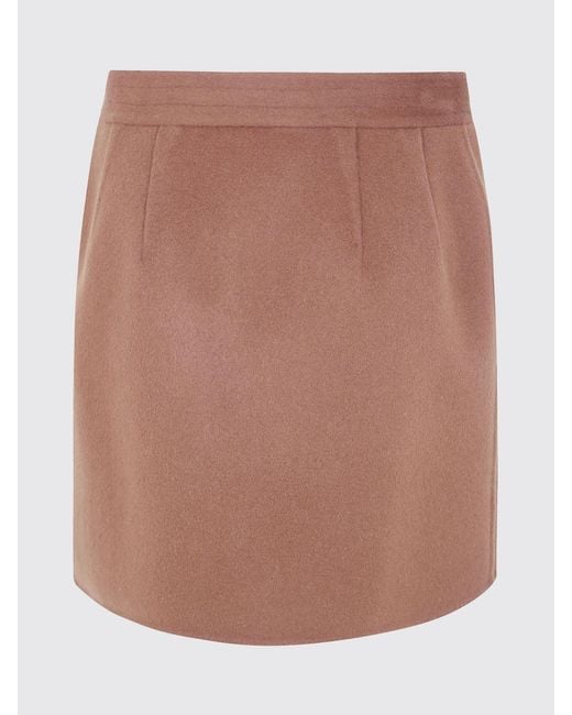 Semicouture Pink High-Waisted Wool Wrap Miniskirt