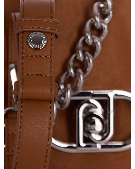 Liu Jo Brown Faux Suede Bag With Studs