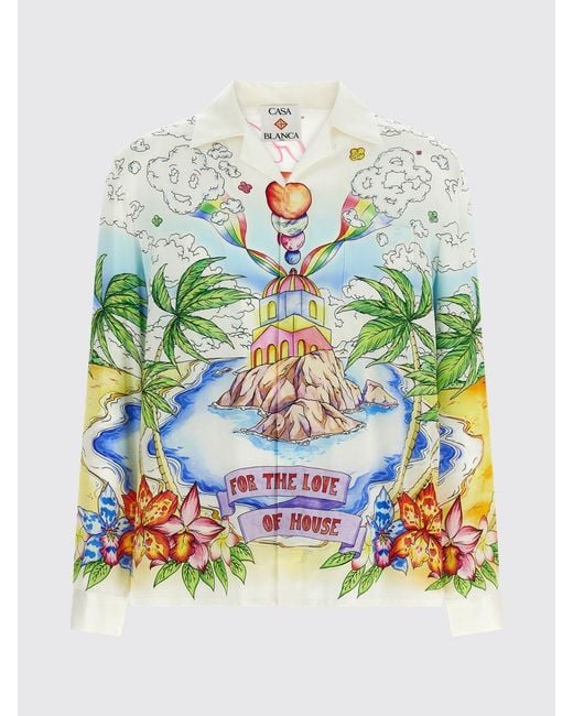 Casablanca Multicolor The Cosmic Eden Printed Linen Shirt for men