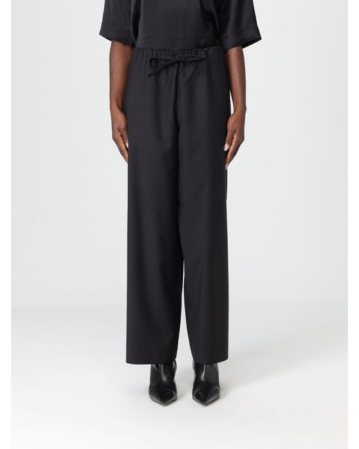 Totême Black Wool Drawstring Trousers