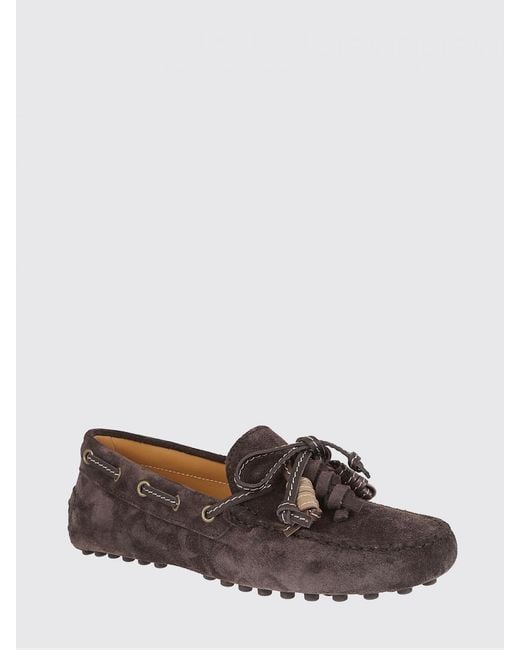 Tod's White Suede Loafers With Tassels