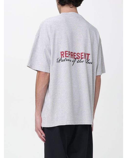 Represent White Cotton Logo T-Shirt for men