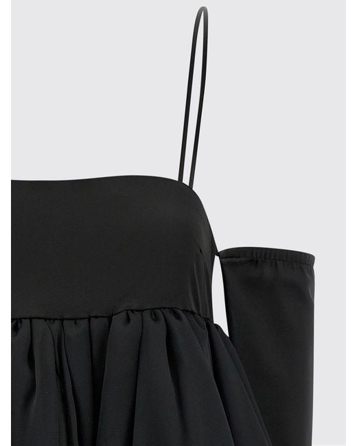 ROTATE BIRGER CHRISTENSEN Black Balloon Polyester Dress