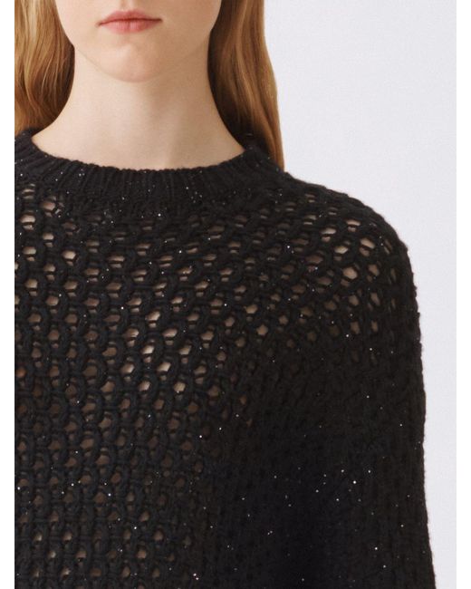 Fabiana Filippi Black Openwork Pullover