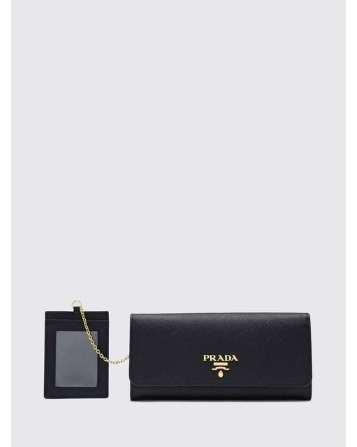 Prada White Saffiano Leather Wallet