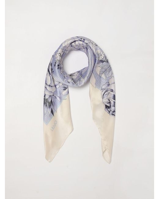 Liu Jo Blue Peony Printed Polyester Foulard