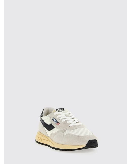 Autry White Reelwind Suede And Mesh Sneakers for men