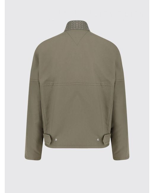 Bottega Veneta Green Cotton And Woven Leather Jacket for men