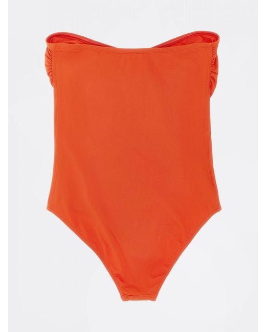 Eres Orange Nylon One-Piece Swimsuit