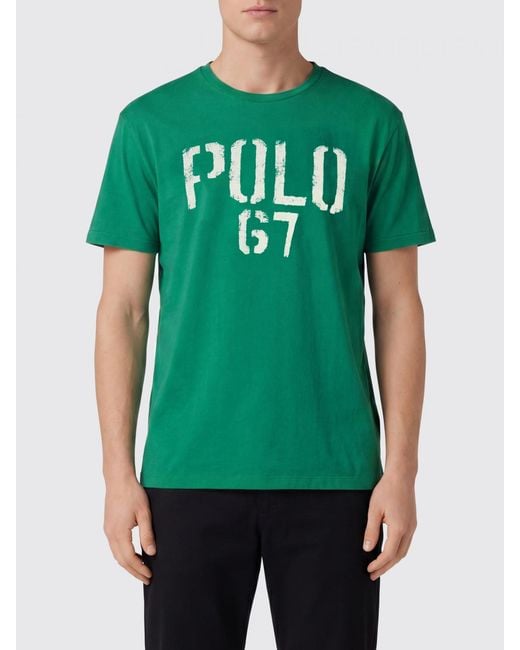 Polo Ralph Lauren Green Cotton T-Shirt With Logo for men
