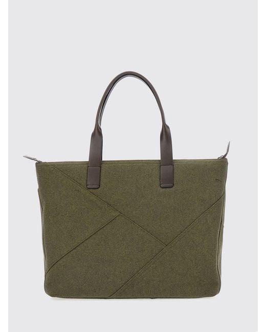 Dolce & Gabbana Green Dolce &Amp Gabbana Adamo Cotton Twill Tote Bag With Leather Handles for men
