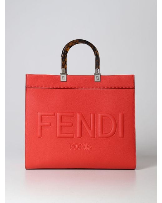 Fendi Red Tote Bags Woman