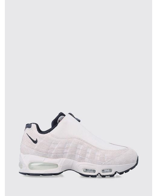 Nike White Air Max 95 Zip Leather And Nylon Sneakers With Zip Closure And Swoosh Logo for men