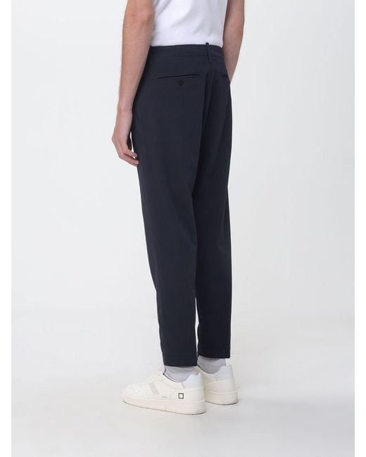 Dondup Blue Slim Fit Stretch Cotton Blend Trousers for men