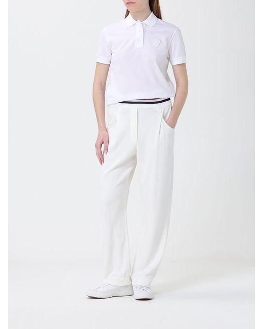 Brunello Cucinelli White Cotton Blend Sporty Trousers