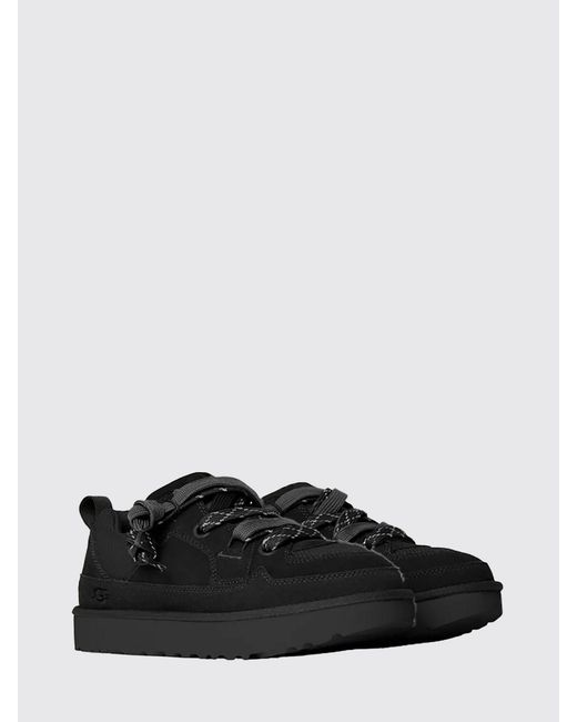Ugg Black Lo Lowmel Suede And Mesh Sneakers
