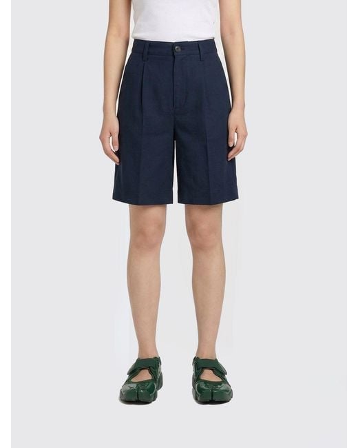Woolrich Blue Linen Blend Shorts