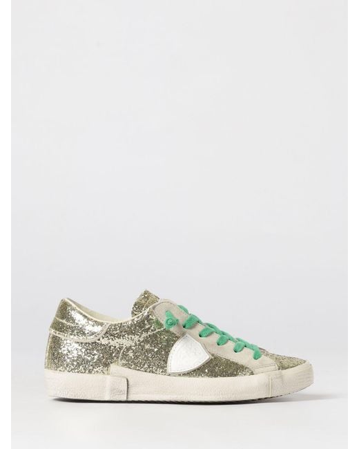 Philippe Model Metallic Suede And Glitter Sneakers