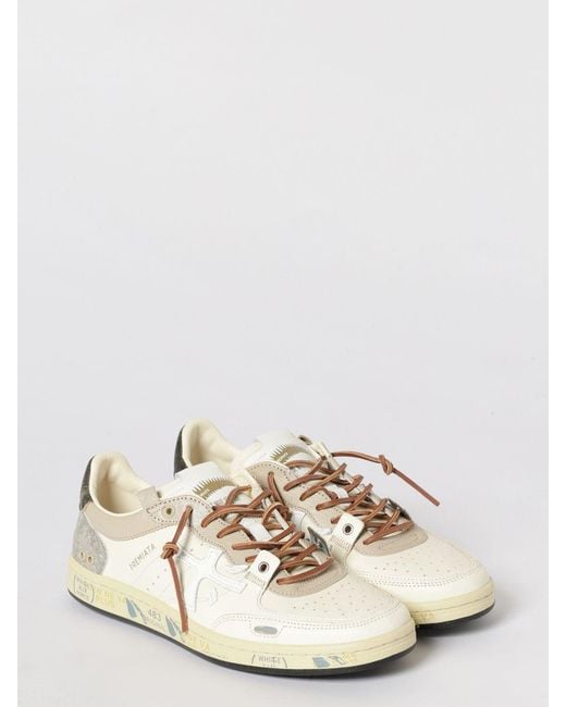 Premiata Natural Clay Leather Sneakers for men