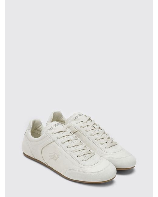 Burberry White Knight Leather Sneakers for men