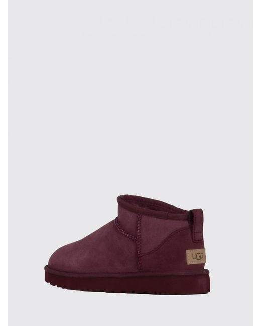 Ugg Purple Classic Ultra Mini Suede Ankle Boots
