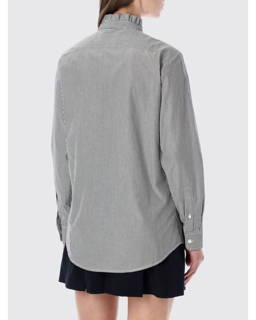 A.P.C. Gray Striped Organic Cotton Shirt