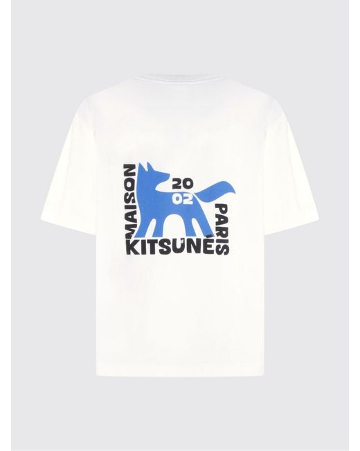 Maison Kitsuné White Maison KitsunÉ Organic Cotton Crew-Neck T-Shirt for men