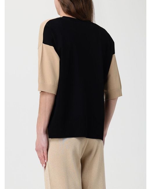 Kangra Natural Two-Tone Viscose Blend V-Neck Top