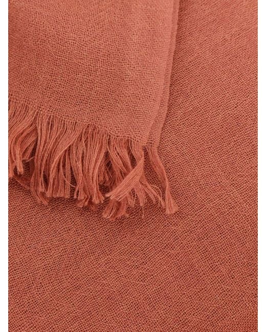 Brunello Cucinelli Orange Cashmere And Silk Scarf