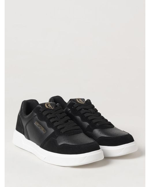 Just Cavalli Black Leather Low Top Sneakers
