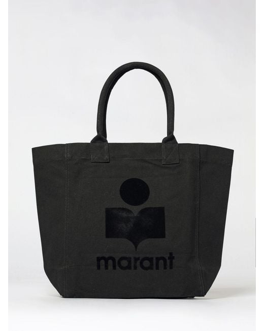 Isabel Marant Black Yenky Cotton Canvas Bag With Logo