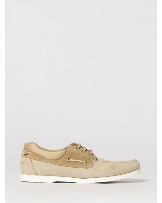 Woolrich Natural Suede Boat Loafers for men