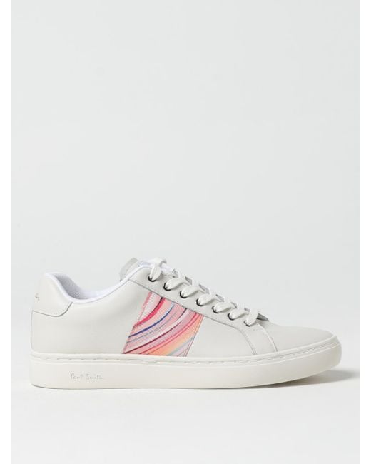 Paul Smith Pink Zebra Stripe Leather Low Top Sneakers