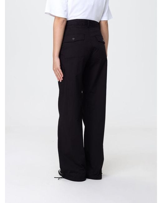Ganni Black Stretch Cotton Cargo Trousers