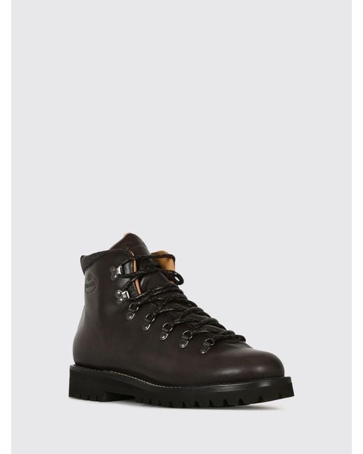 Church's Black Poulton Calfskin Leather Lace-Up Ankle Boots With Lug Sole for men