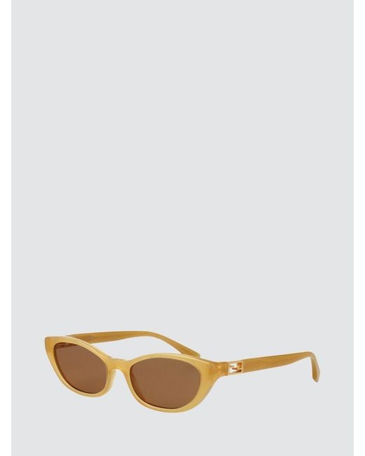 Fendi Brown Ff Monogram Teardrop Acetate Sunglasses