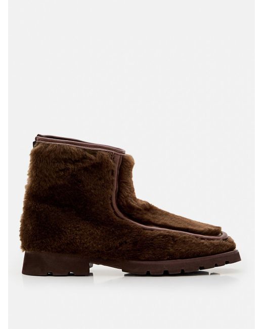 Hereu Brown Flat Ankle Boots