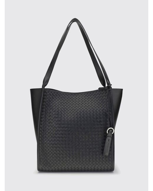 Bottega Veneta Black Woven Leather Corriere Bag for men