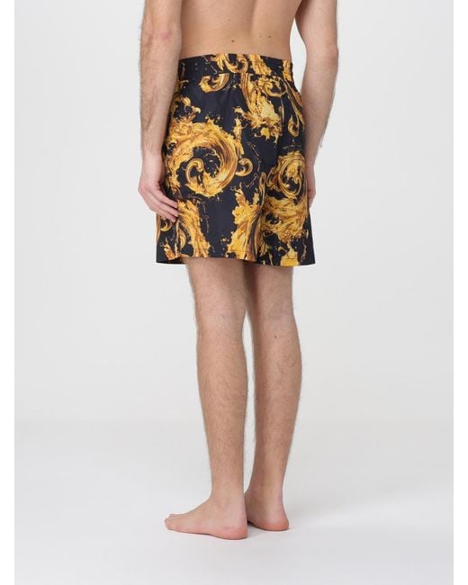 Versace Jeans Couture Black Baroque Print Boxer Swimsuit for men