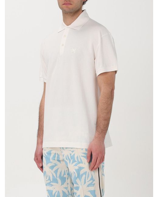 Palm Angels White Polo Shirt for men