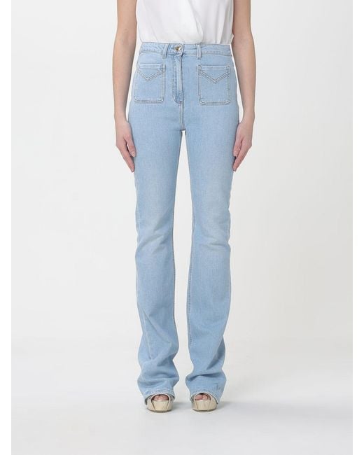 Elisabetta Franchi Blue Flared Stretch Denim Jeans